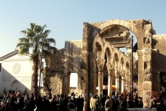 Damascus: the Jupiter temple (III A.C.) in front of Omayyad mosque